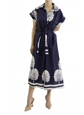 Vestito lungo fantasia manica corta 